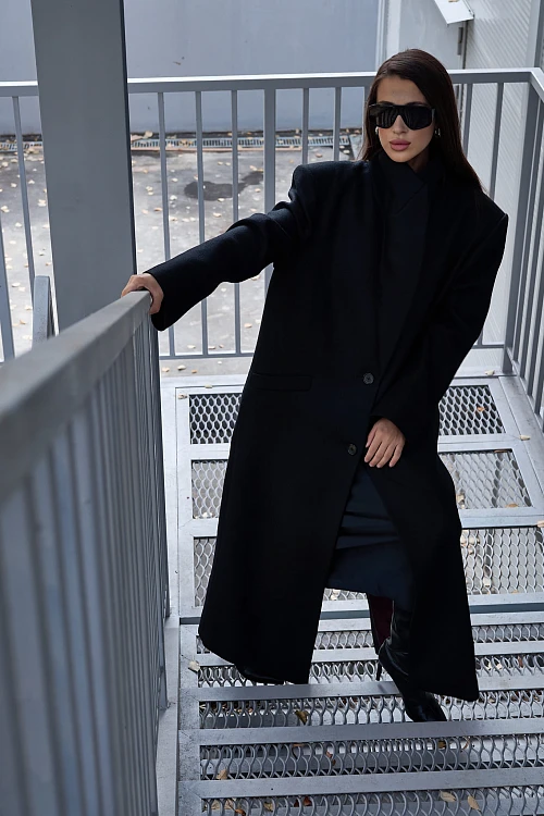 Фото пальто polyhedron "feel it", only deep black color в интернет-магазине POLYHEDRON