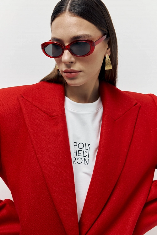 Фото пальто polyhedron "feel it", red horizon color в интернет-магазине POLYHEDRON