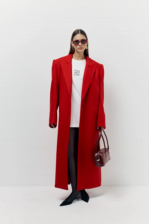 Фото пальто polyhedron "feel it", red horizon color в интернет-магазине POLYHEDRON