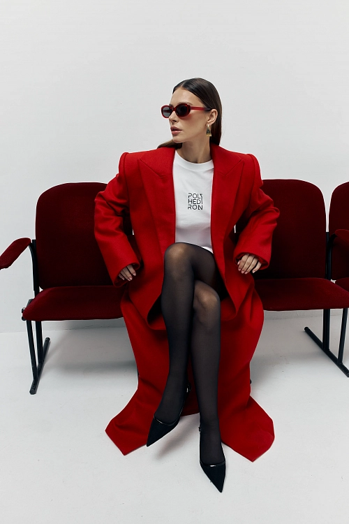 Фото пальто polyhedron "feel it", red horizon color в интернет-магазине POLYHEDRON