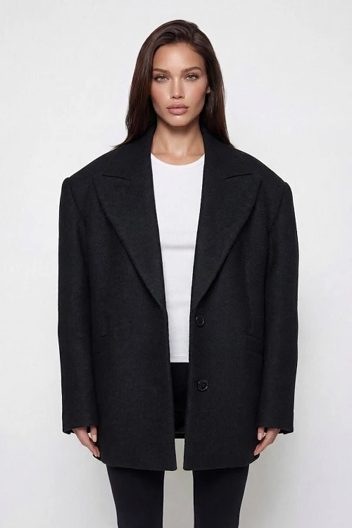 Фото пальто polyhedron "own him", only deep black color в интернет-магазине POLYHEDRON