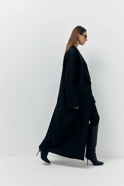 Фото пальто polyhedron "feel it", only deep black color в интернет-магазине POLYHEDRON