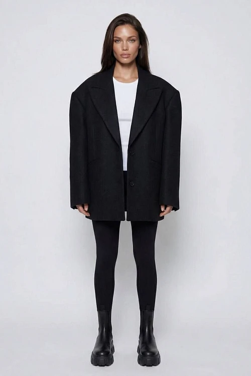 Фото пальто polyhedron "own him", only deep black color в интернет-магазине POLYHEDRON