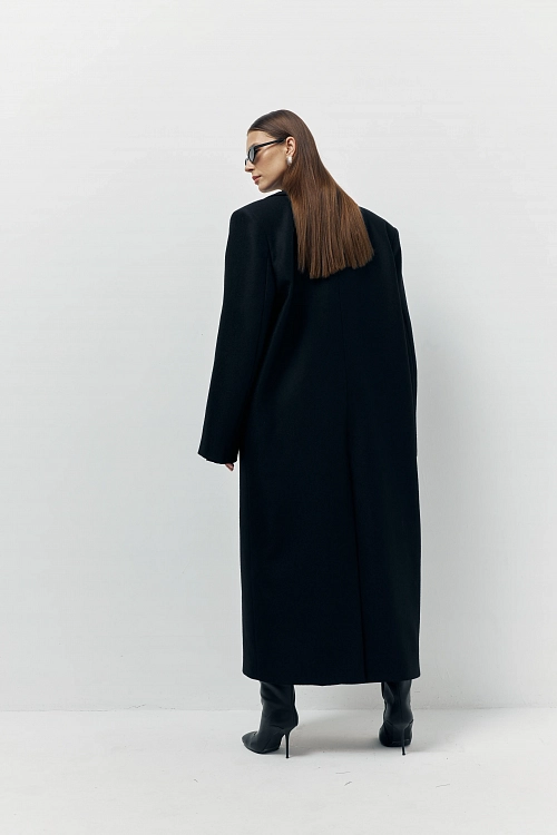 Фото пальто polyhedron "feel it", only deep black color в интернет-магазине POLYHEDRON