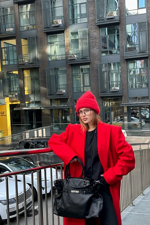 Фото пальто polyhedron "feel it", red horizon color в интернет-магазине POLYHEDRON