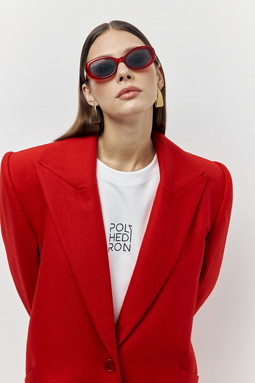 Фото пальто polyhedron "feel it", red horizon color в интернет-магазине POLYHEDRON