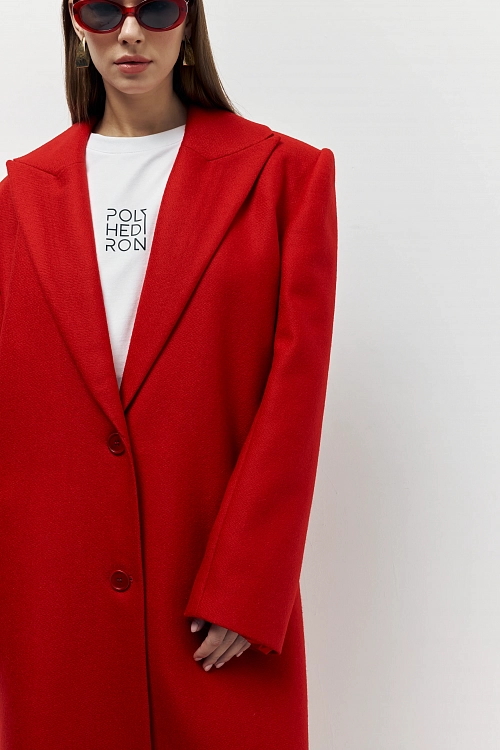 Фото пальто polyhedron "feel it", red horizon color в интернет-магазине POLYHEDRON