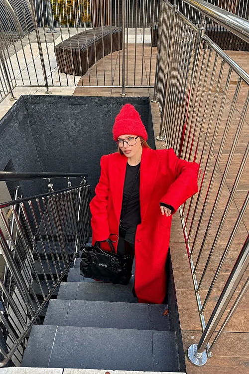 Фото пальто polyhedron "feel it", red horizon color в интернет-магазине POLYHEDRON